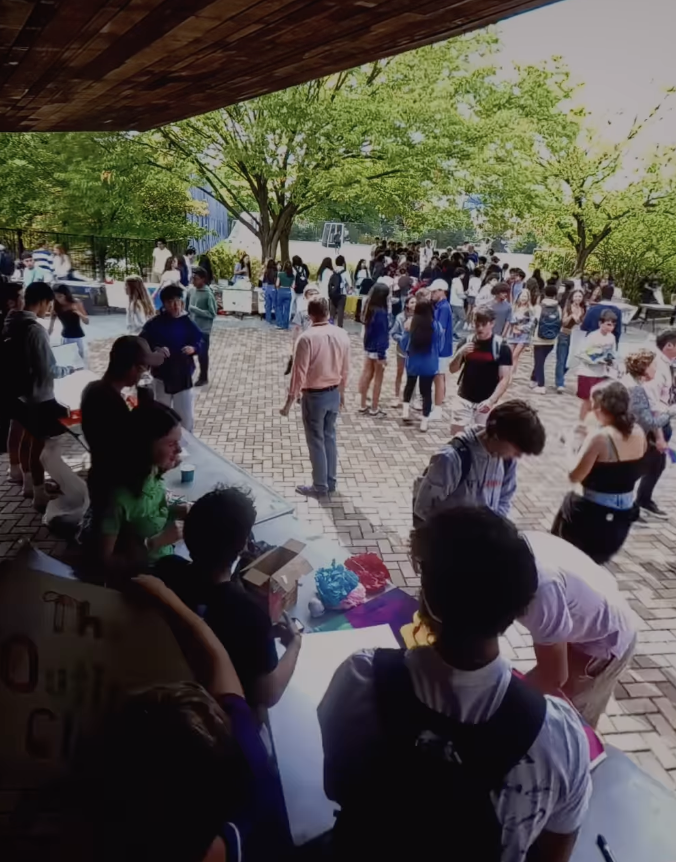 Sidwell hosts the club fair in the courtyard.